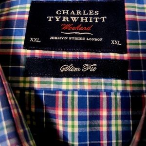 Charles Tyrwhitt Mens Cotton Slim Fit LS Button Do